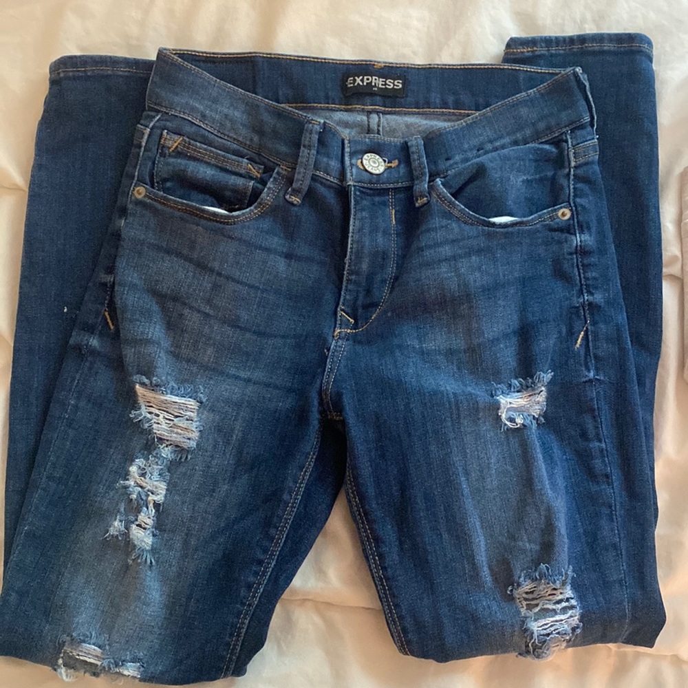 express distressed skinny jeans
